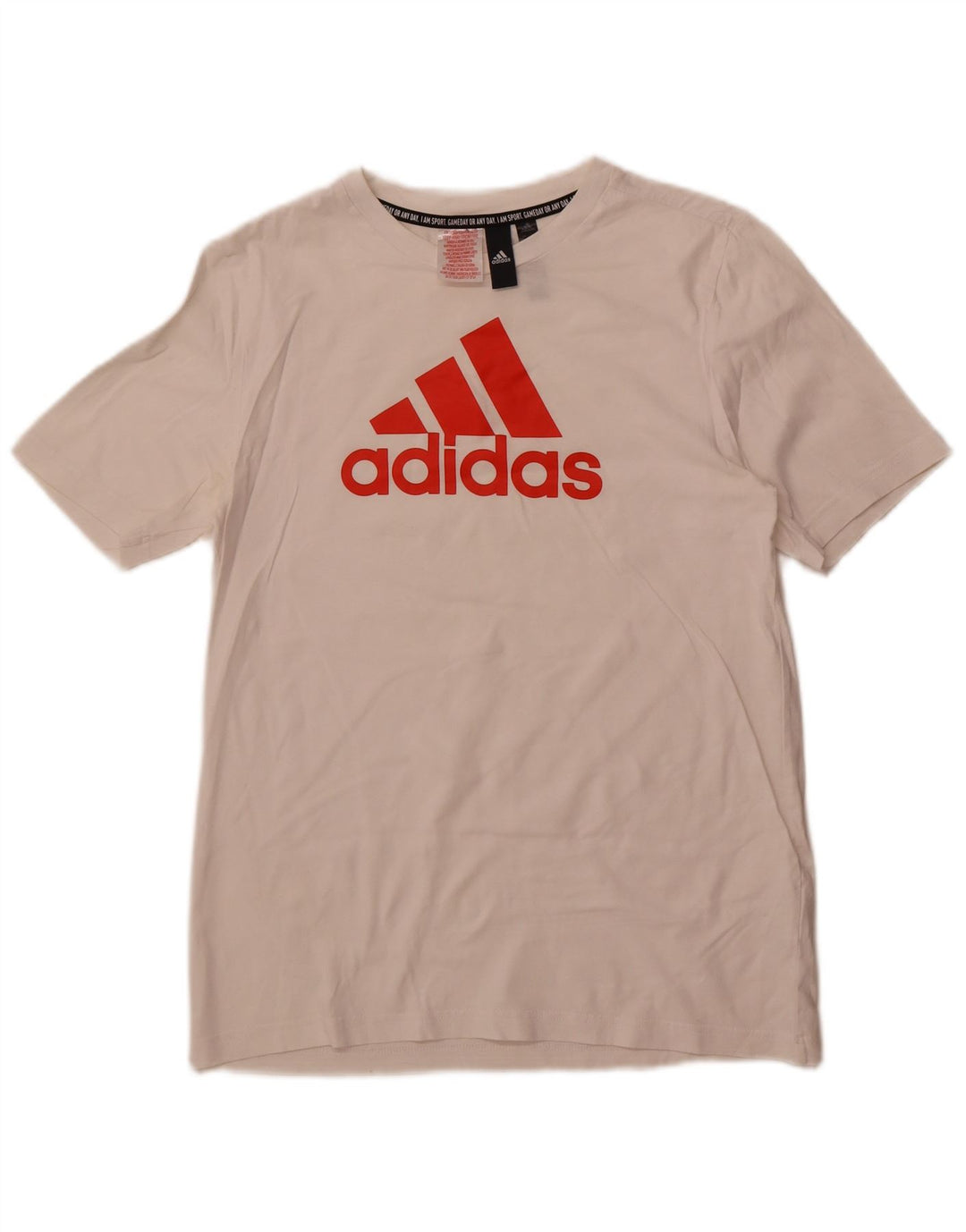 Adidas Boys Graphic T-Shirt Top 15-16 Years Off White