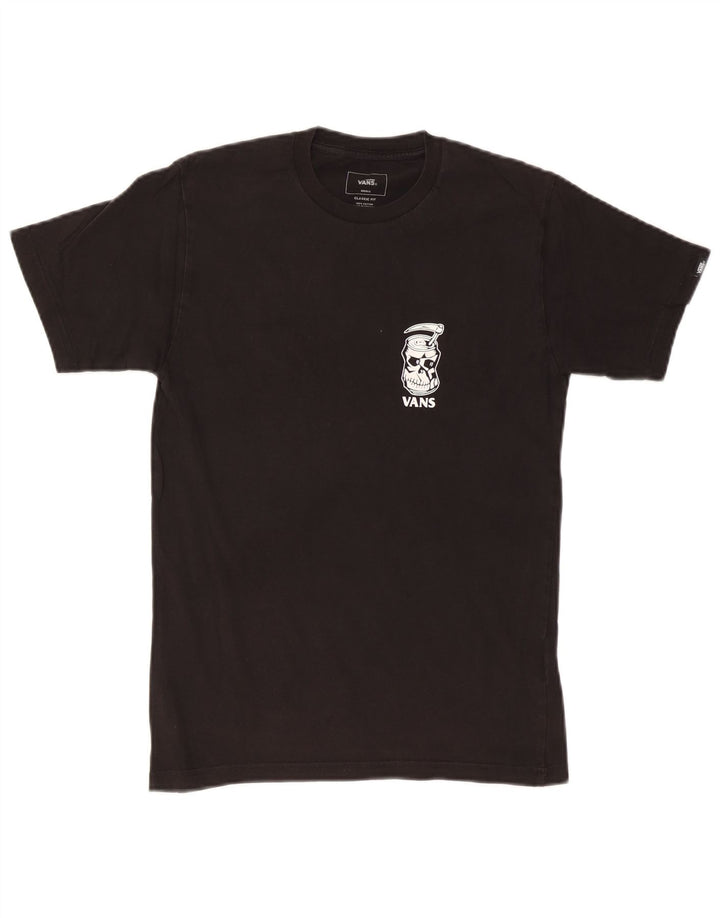 VANS Mens Classic Fit Graphic T-Shirt Top Small Black Cotton