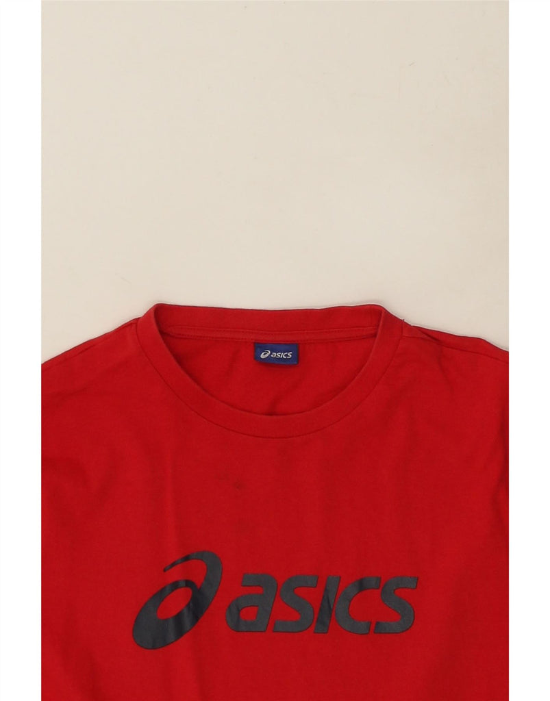 ASICS Mens Graphic T-Shirt Top Large Red Cotton | Vintage Asics | Thrift | Second-Hand Asics | Used Clothing | Messina Hembry 