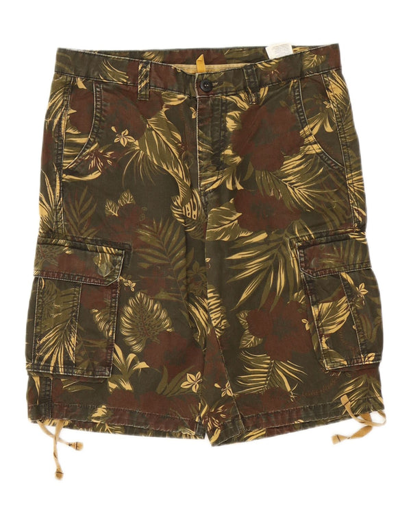 Scout Mens Cargo Shorts XS W29  Khaki Floral Cotton