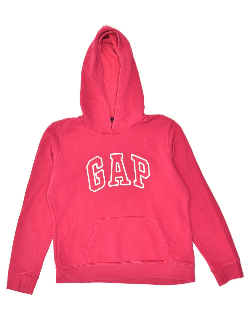 GAP Womens Loose Fit Graphic Hoodie Jumper UK 14 Medium Pink Cotton | Vintage Gap | Thrift | Second-Hand Gap | Used Clothing | Messina Hembry 