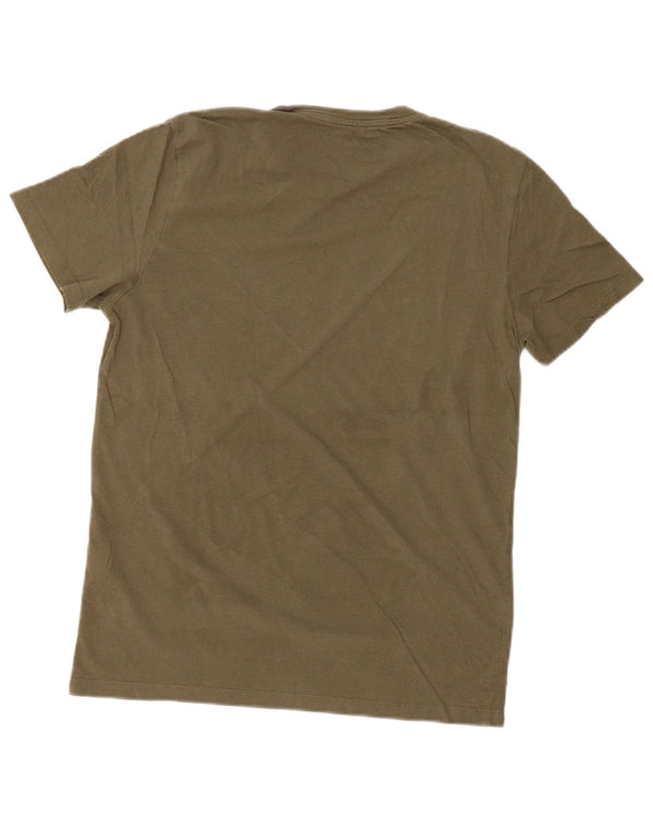JACK & JONES Mens T-Shirt Top Medium Khaki Cotton