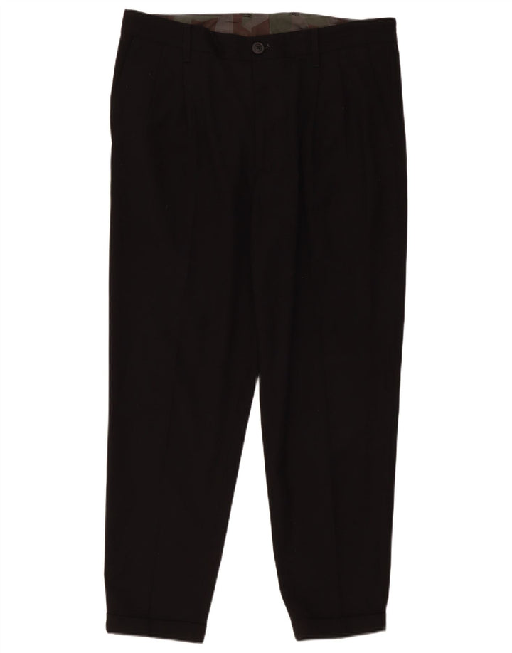 Armani Exchange Mens Pegged Chino Trousers W34 L28 Black Polyester