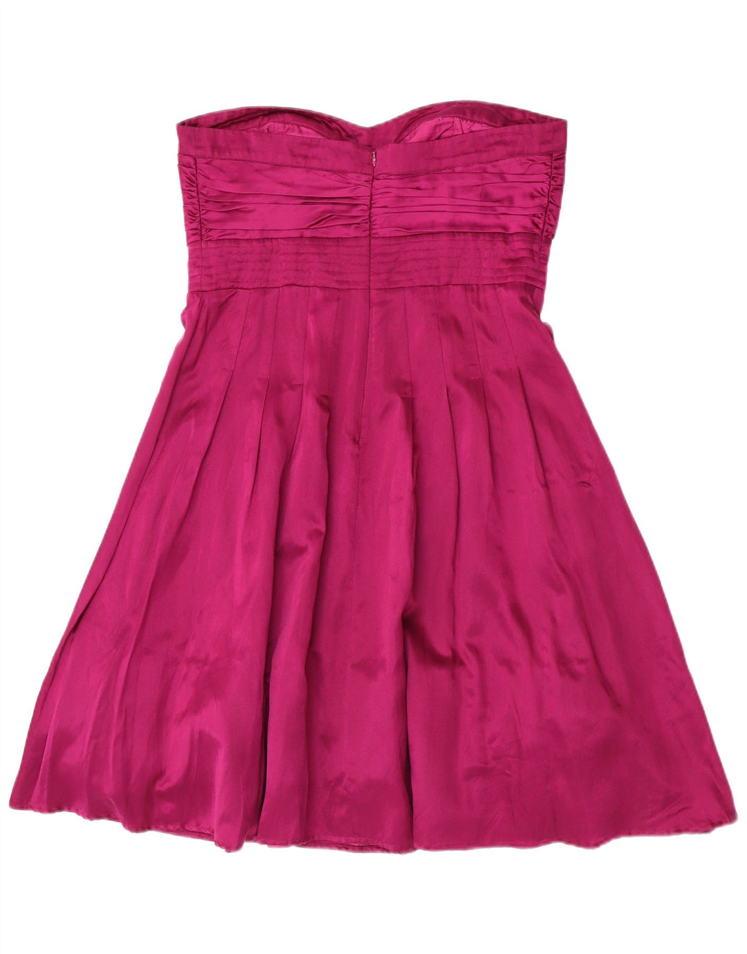 Warehouse Womens Strapless Dress UK 16 Large Purple Silk