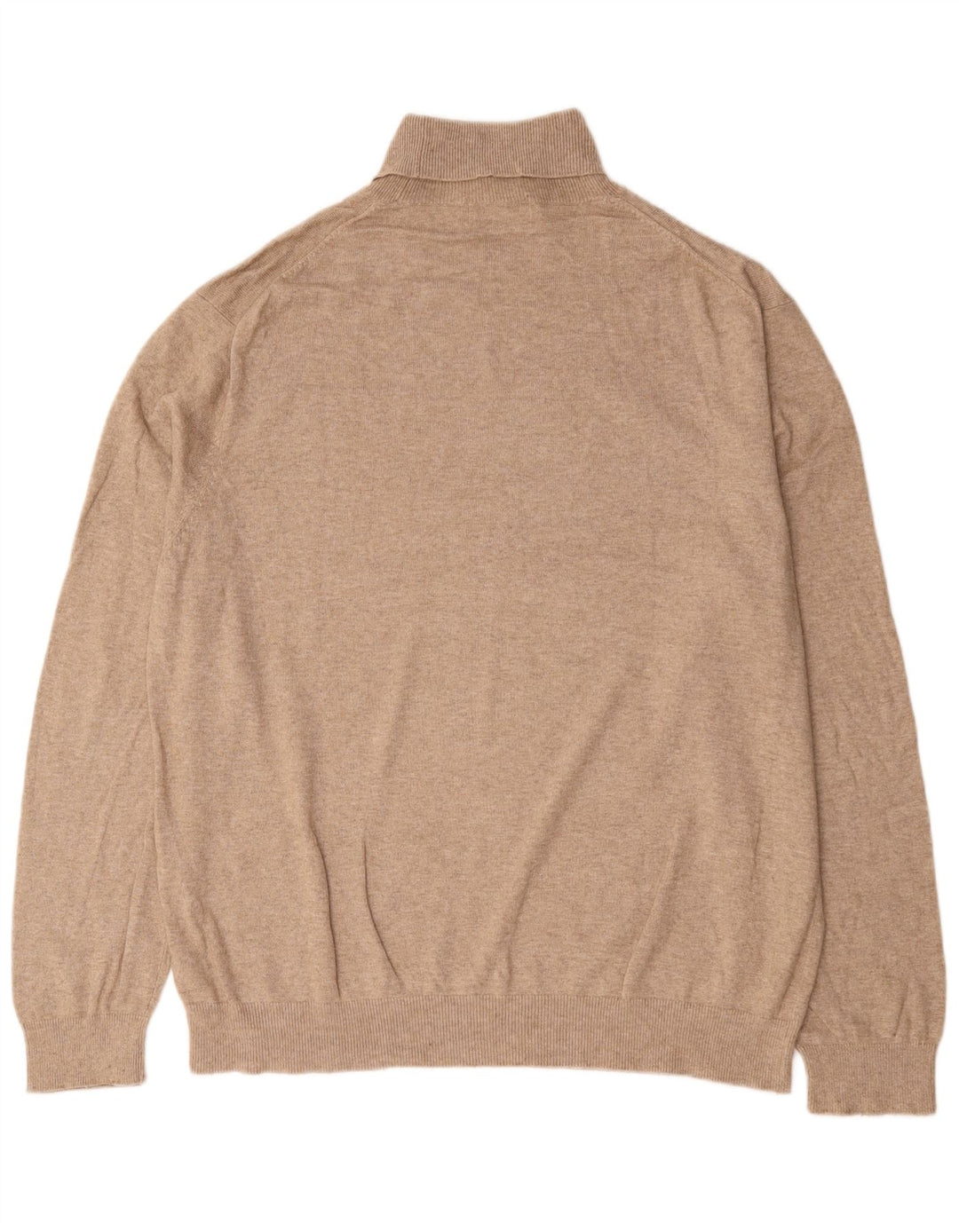 Marks & Spencer Mens Roll Neck Jumper Sweater XL Beige Viscose
