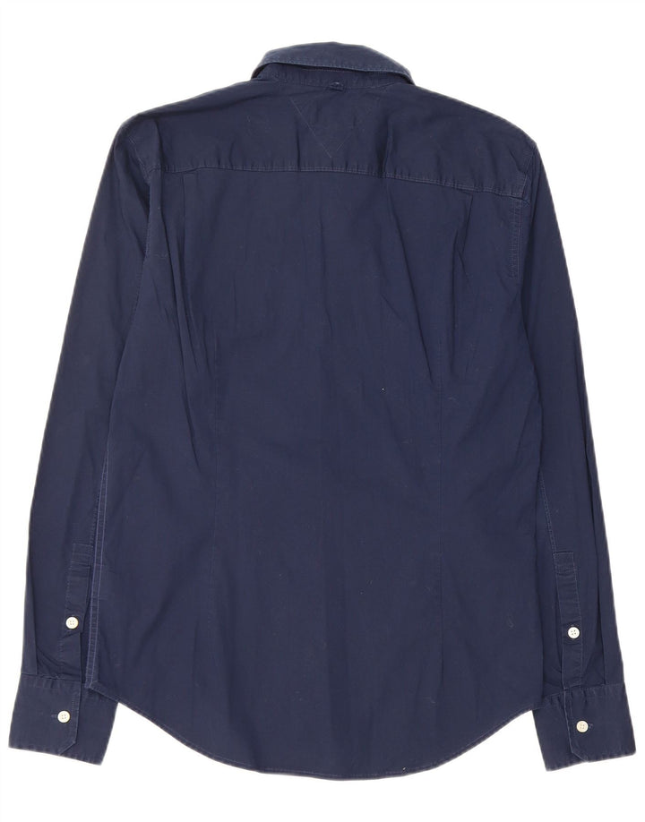 TOMMY HILFIGER Mens Shirt Medium Navy Blue Cotton