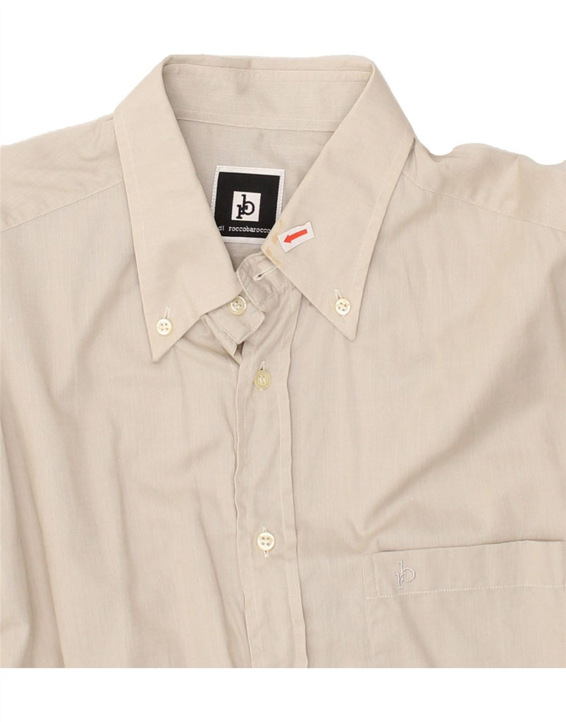 ROCCOBAROCCO Mens Shirt Size 15 40 Medium Beige | Vintage Roccobarocco | Thrift | Second-Hand Roccobarocco | Used Clothing | Messina Hembry 