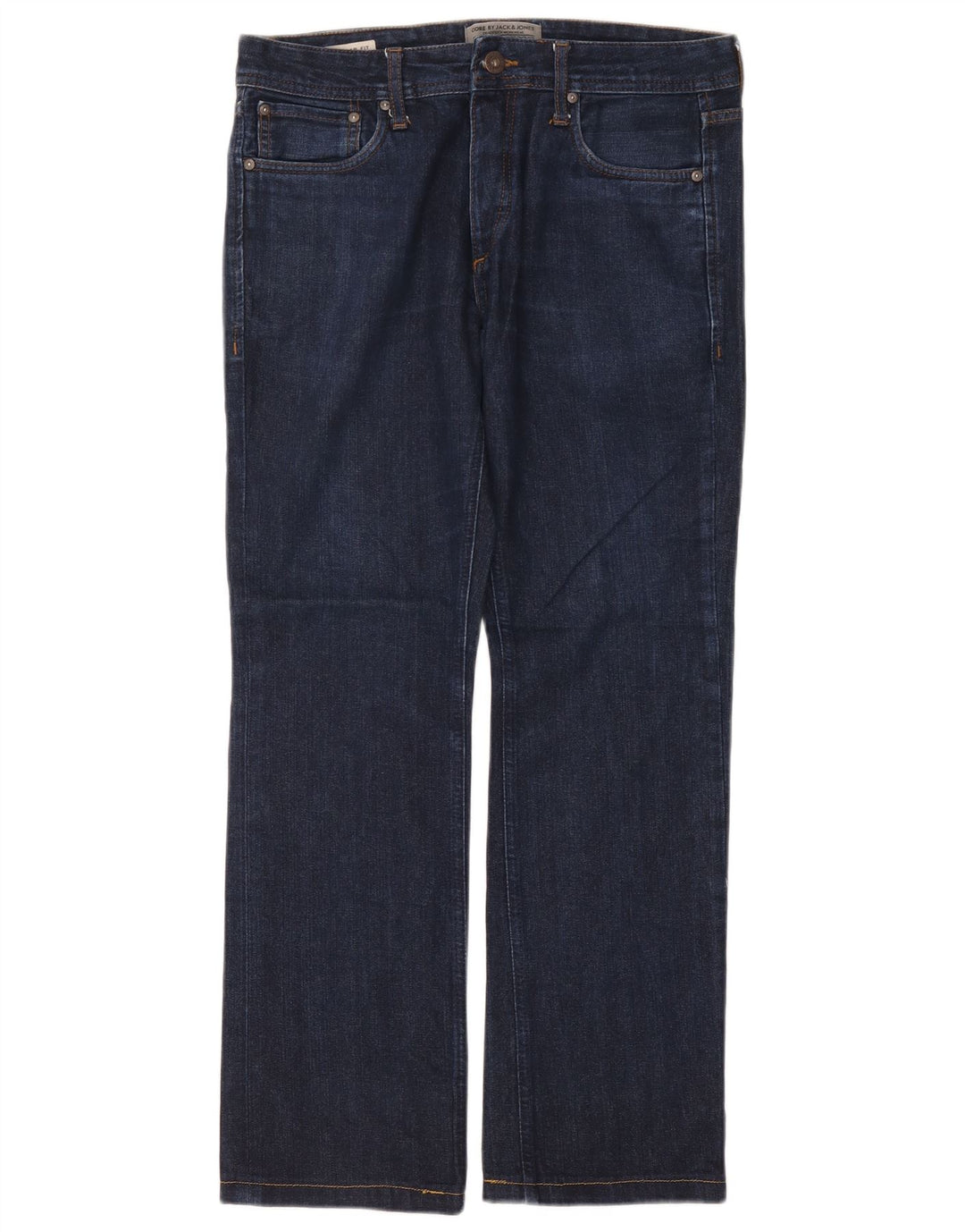 Jack & Jones Mens Straight Jeans W32 L30 Navy Blue Cotton