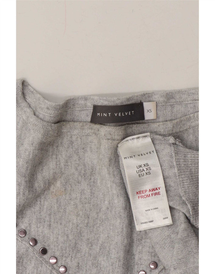 MINT VELVET Womens Oversized Blouse Top UK 6 XS Grey Flecked Polyester
