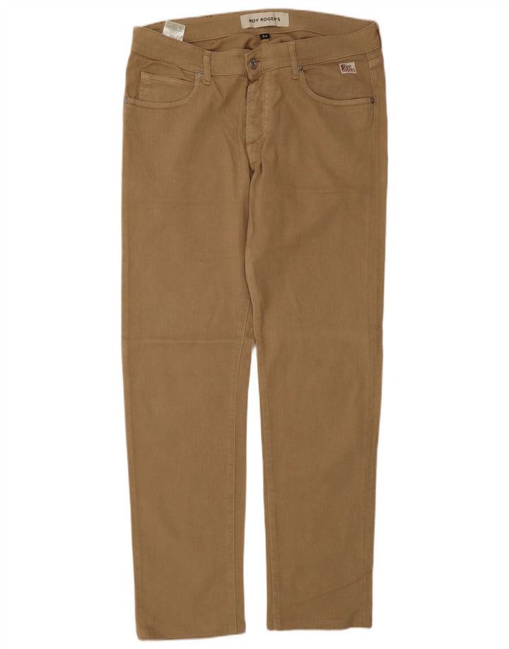 Roy Rogers Mens Straight Jeans W34 L32 Brown Cotton