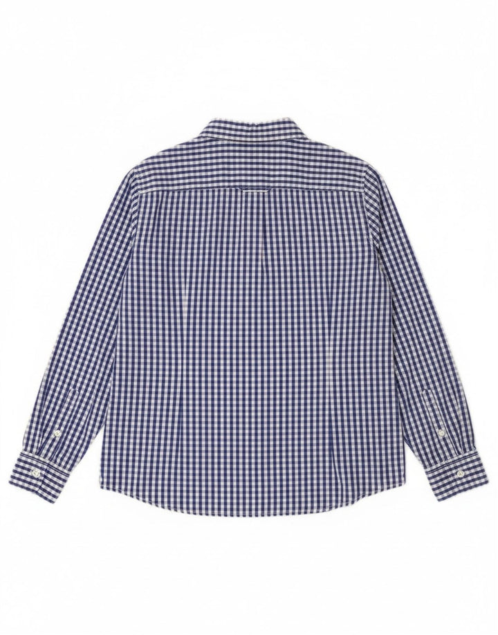 Benetton Womens Shirt UK 16 Large Blue Gingham Cotton