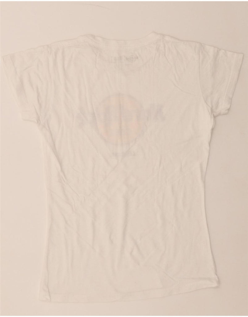 HARD ROCK CAFE Womens Lisbon Graphic T-Shirt Top UK 10 Small White Cotton Vintage Hard Rock Cafe and Second-Hand Hard Rock Cafe from Messina Hembry 