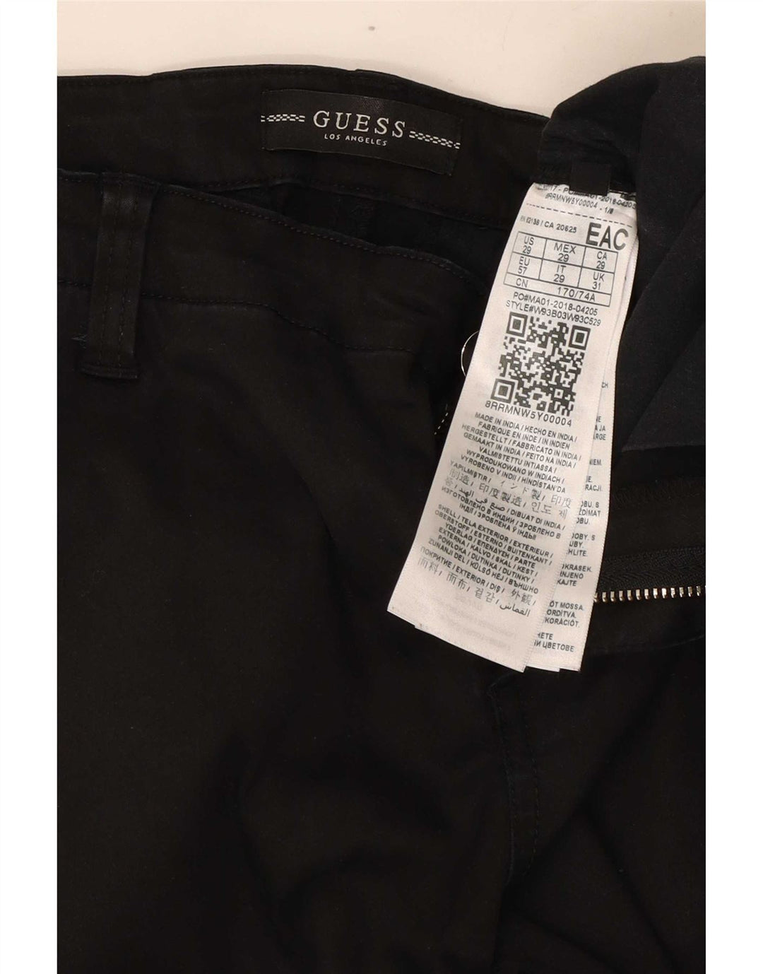 Guess Womens Slim Chino Trousers W31 L29 Black Lyocell