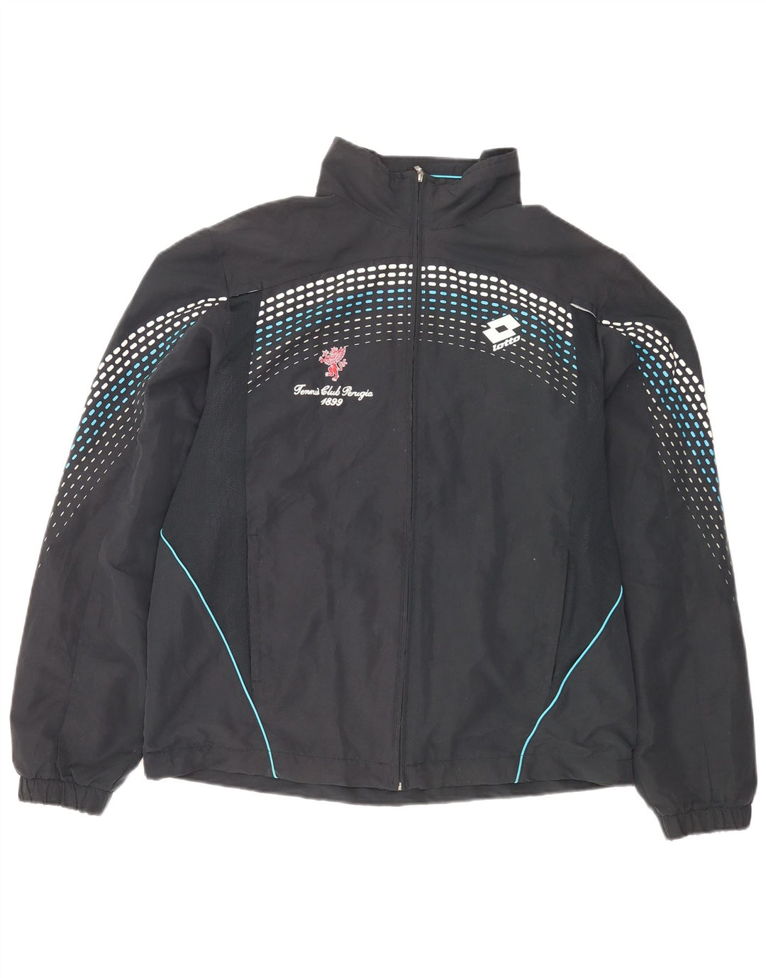 LOTTO Mens Tennis Club Perugia Graphic Tracksuit Top Jacket Large Black