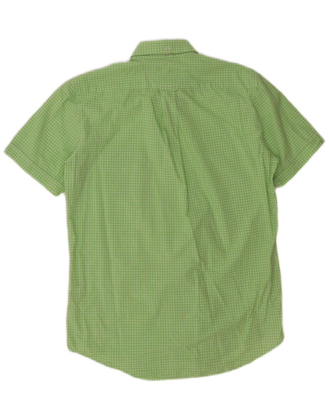 Gant Mens Short Sleeve Regular Fit Shirt Small Green Check Cotton
