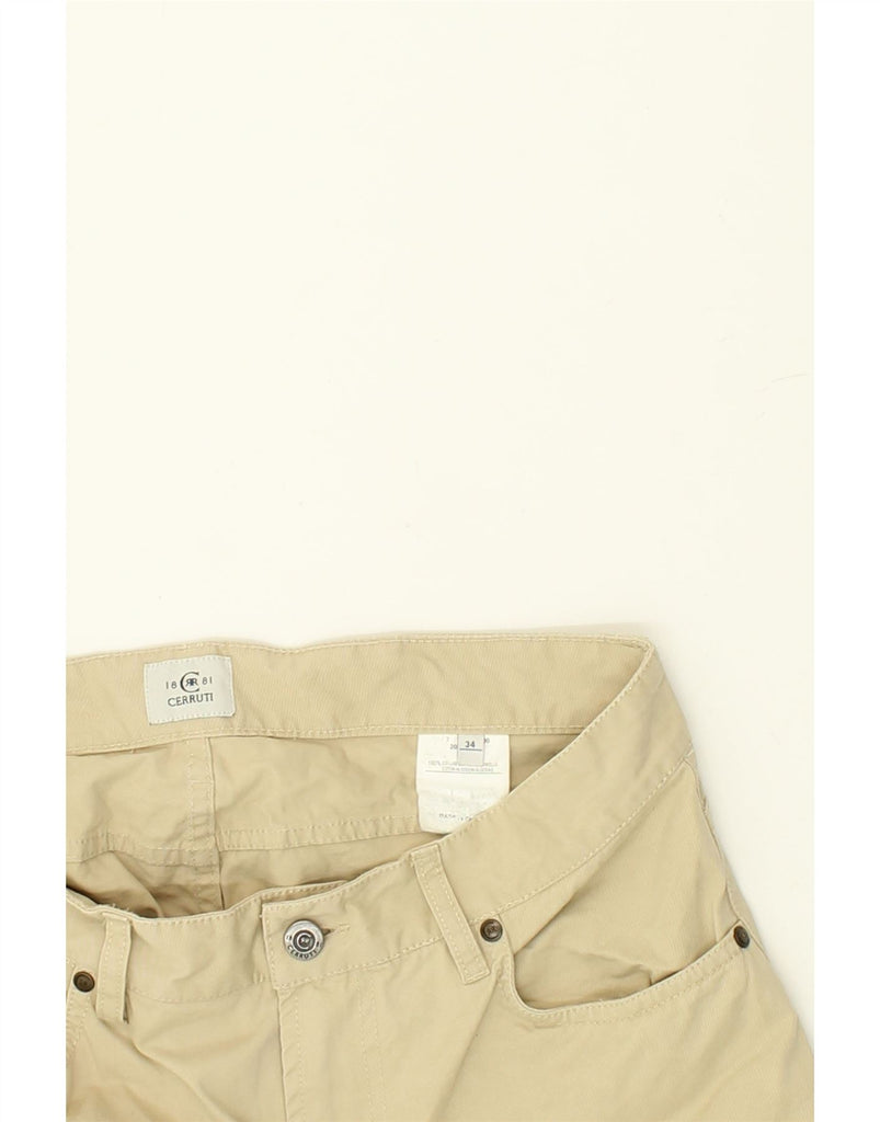 CERRUTI 1881 Mens Straight Casual Trousers W34 L34 Beige Cotton | Vintage Cerruti 1881 | Thrift | Second-Hand Cerruti 1881 | Used Clothing | Messina Hembry 