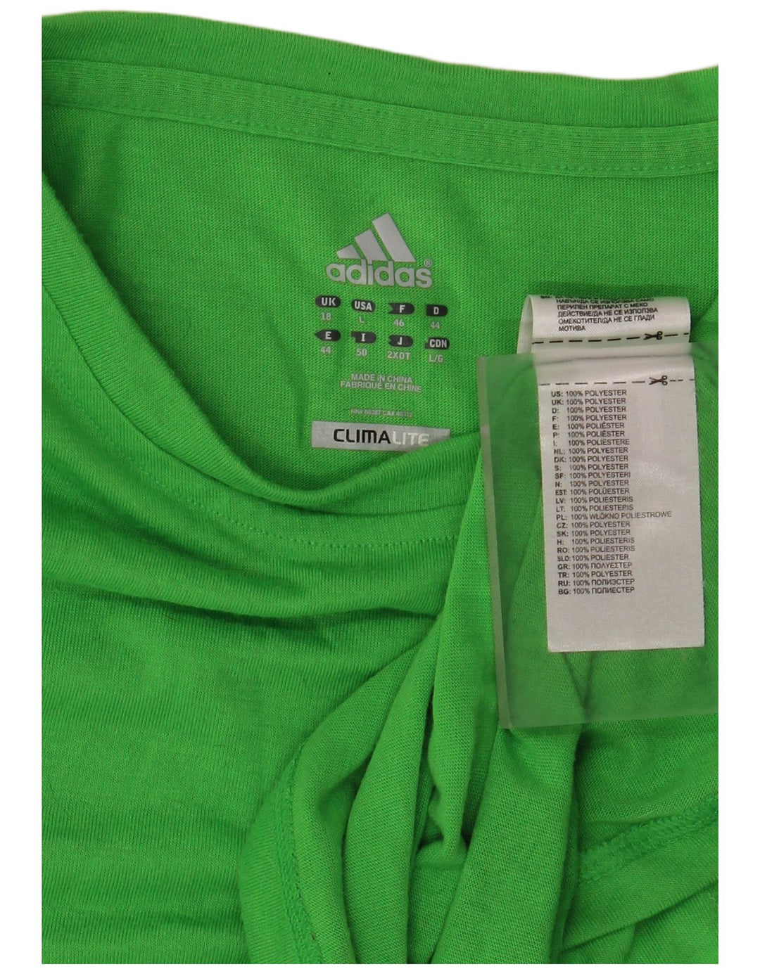 ADIDAS Womens Climalite T-Shirt Top UK 18 XL Green Polyester