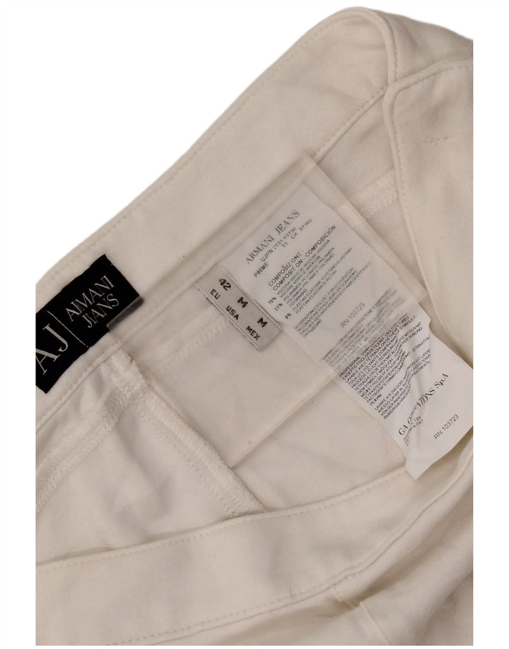 Armani Womens Slim Casual Trousers Medium W30 L26  White Viscose
