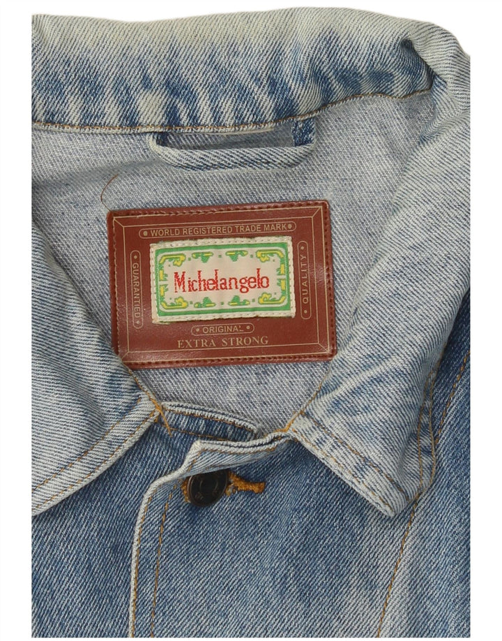 MICHELANGELO Mens Denim Jacket UK 40 Large Blue