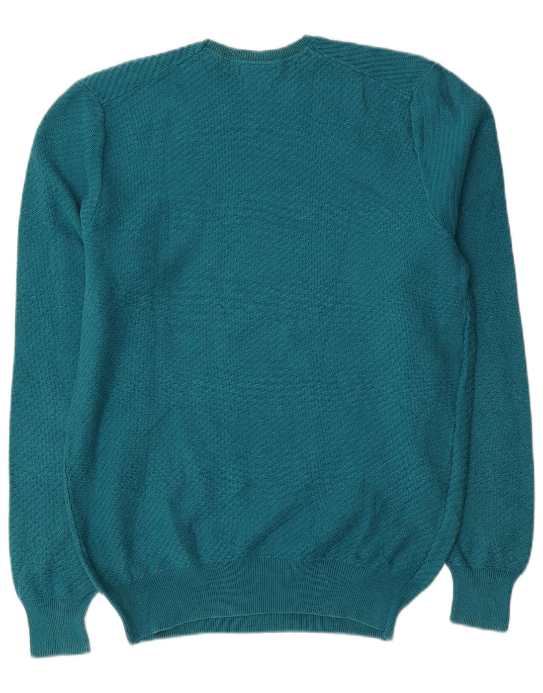 Massimo Dutti Mens Crew Neck Jumper Sweater Medium Blue Cotton