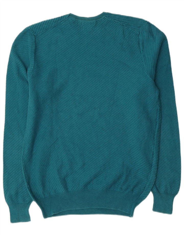 Massimo Dutti Mens Crew Neck Jumper Sweater Medium Blue Cotton