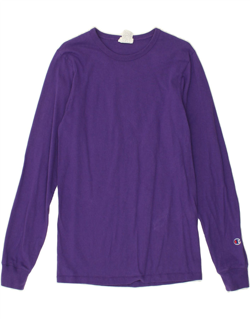 CHAMPION Mens Top Long Sleeve Small Purple Cotton | Vintage Champion | Thrift | Second-Hand Champion | Used Clothing | Messina Hembry 