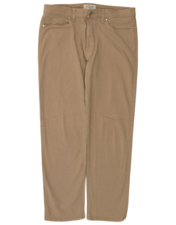 Marks & Spencer Mens Straight Jeans W34 L31 Beige Cotton
