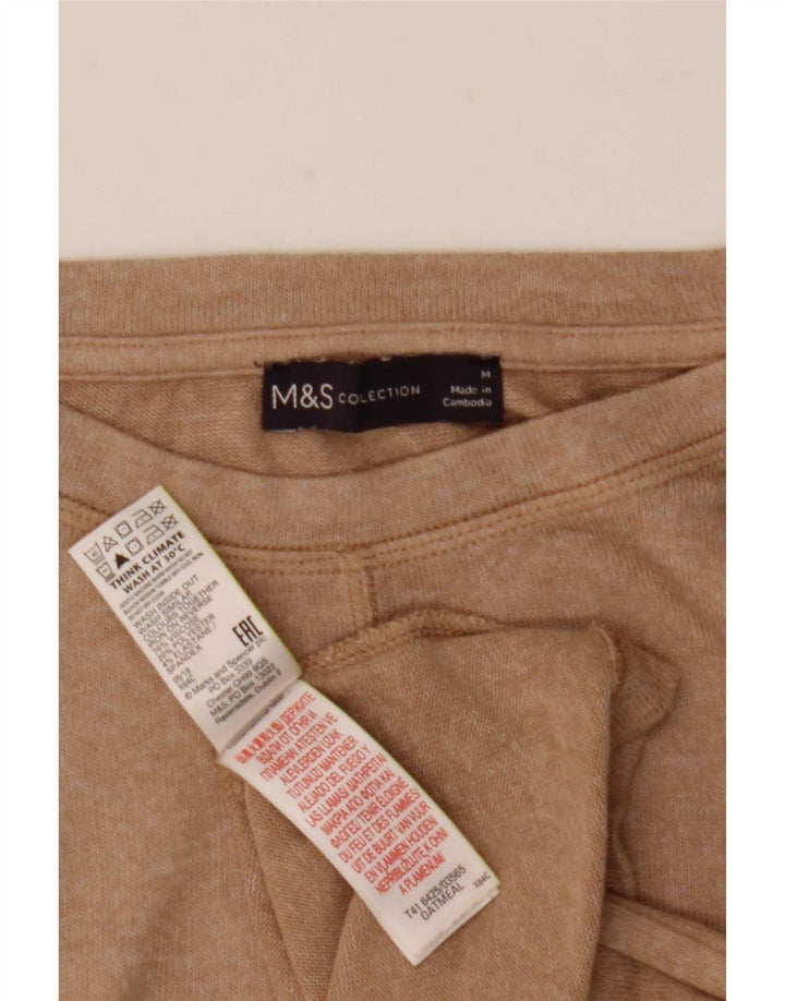 Marks & Spencer Womens T-Shirt Top UK 14 Medium Beige Viscose