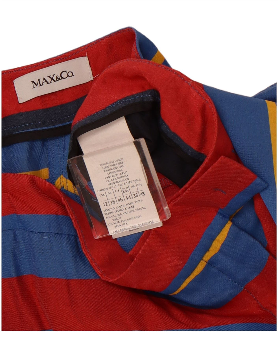 MAX & CO. Womens Cropped Trousers UK 16 Large W34 L27 Multicoloured