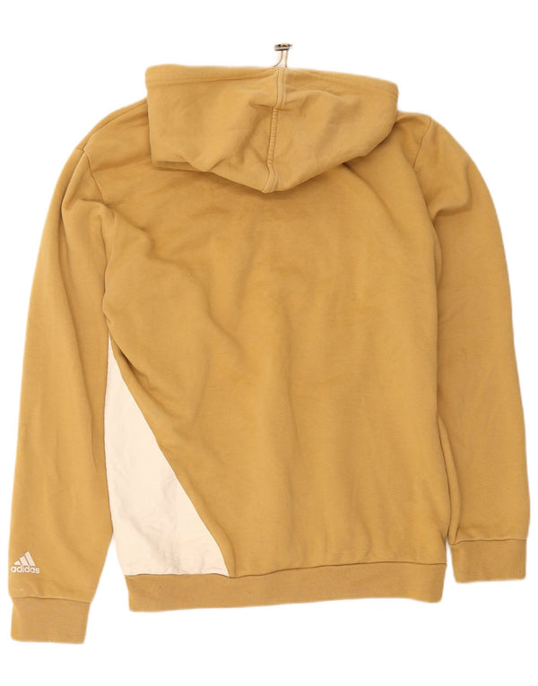 Adidas Mens Graphic Hoodie Jumper Medium Yellow Cotton
