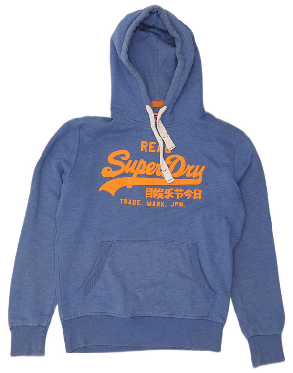 Superdry Mens Graphic Hoodie Jumper Large Blue Cotton