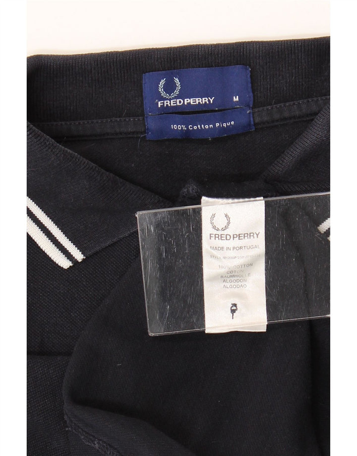 Fred Perry Mens Polo Shirt Medium Navy Blue Cotton