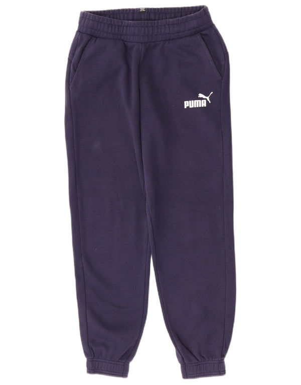 Puma Boys Tracksuit Trousers Joggers 13-14 Years Navy Blue Cotton