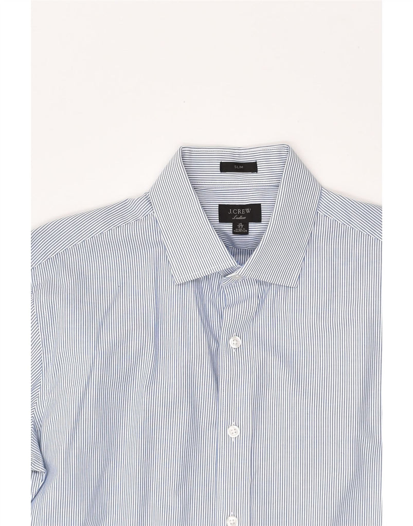 J. CREW Mens Slim Shirt Size 15 Medium Blue Pinstripe Cotton | Vintage J. Crew | Thrift | Second-Hand J. Crew | Used Clothing | Messina Hembry 