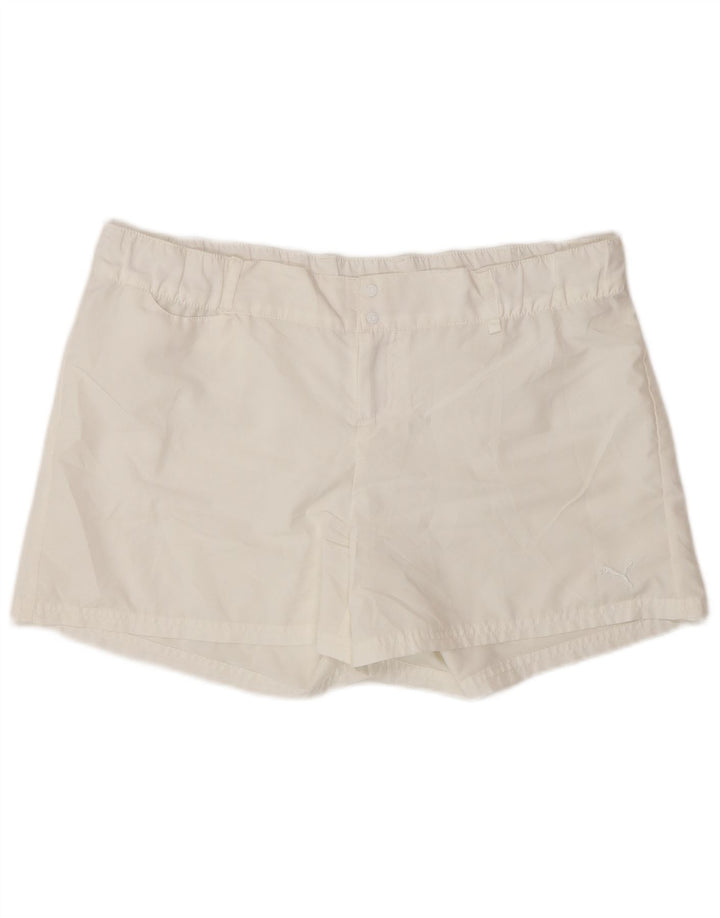 PUMA Womens Casual Shorts UK 16 Large W34 White