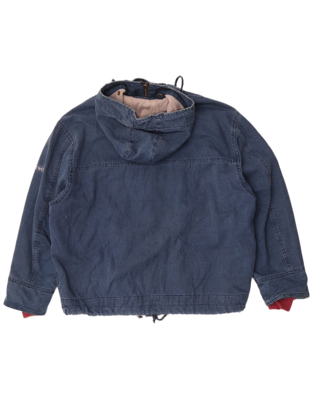 Part Two Mens Hooded Loose Fit Bomber Jacket UK 36 Small Blue