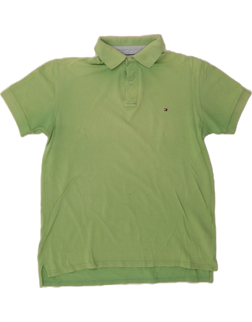 TOMMY HILFIGER Mens Polo Shirt Large Green Cotton Vintage Tommy Hilfiger and Second-Hand Tommy Hilfiger from Messina Hembry 