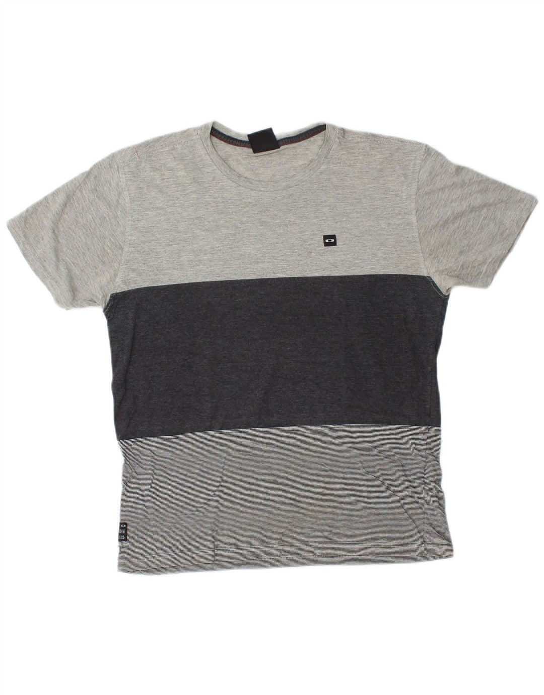 Oakley Mens T-Shirt Top Medium Grey Colourblock Cotton