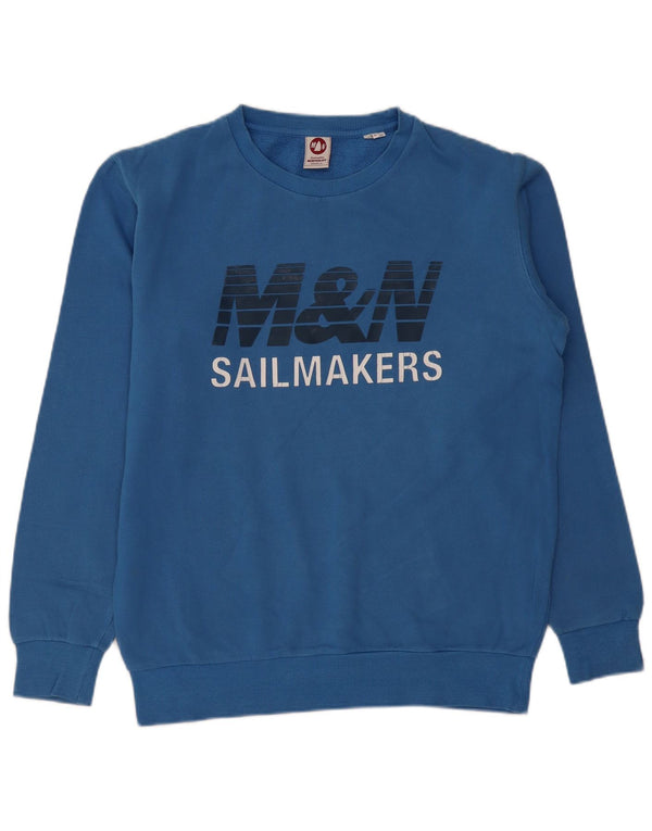 MURPHY & NYE Mens Sailmakers Graphic Sweatshirt Jumper Large Blue