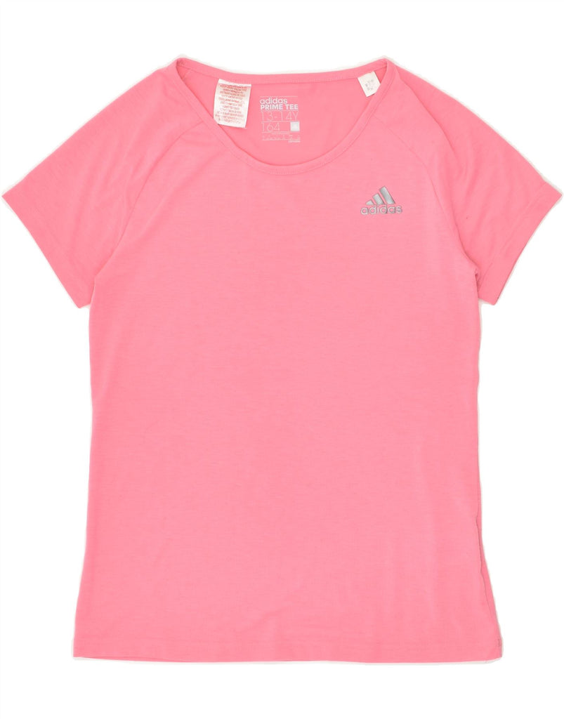 ADIDAS Girls Climalite T-Shirt Top 13-14 Years Pink Polyester Vintage Adidas and Second-Hand Adidas from Messina Hembry 