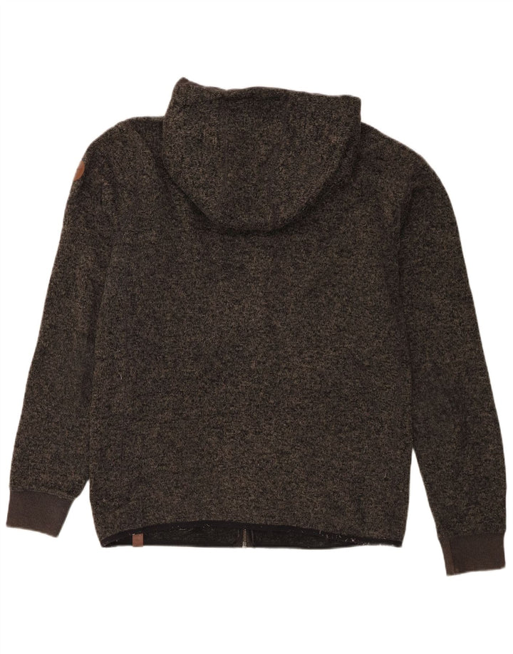 Quiksilver Mens Zip Hoodie Sweater Medium Grey Flecked Polyester