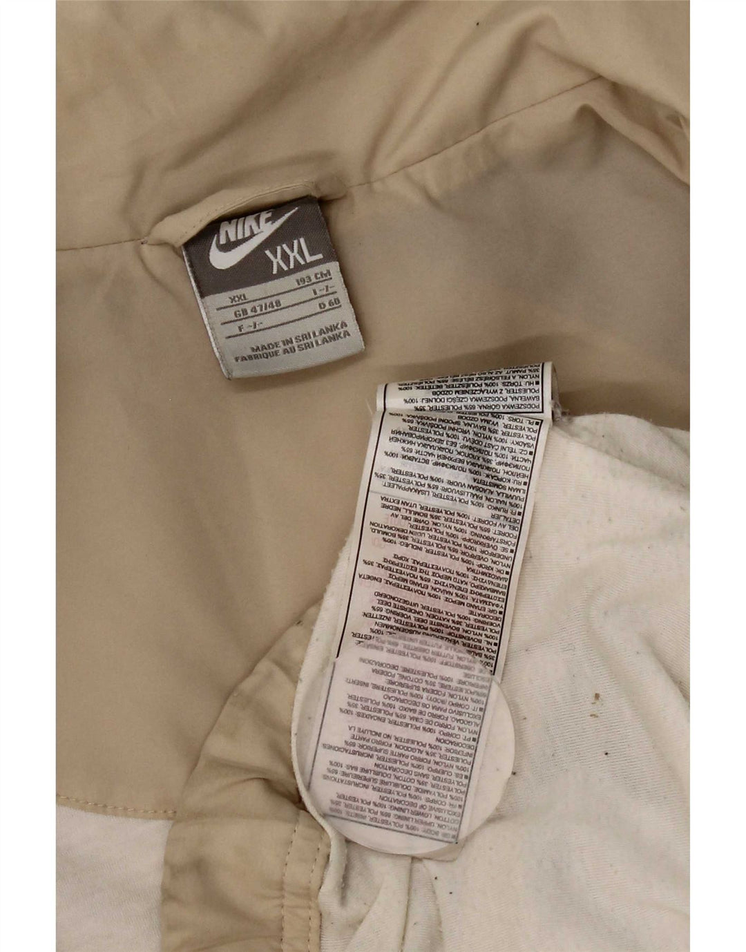 Nike Mens Tracksuit Top Jacket UK 47/48 2XL Beige Colourblock Polyester