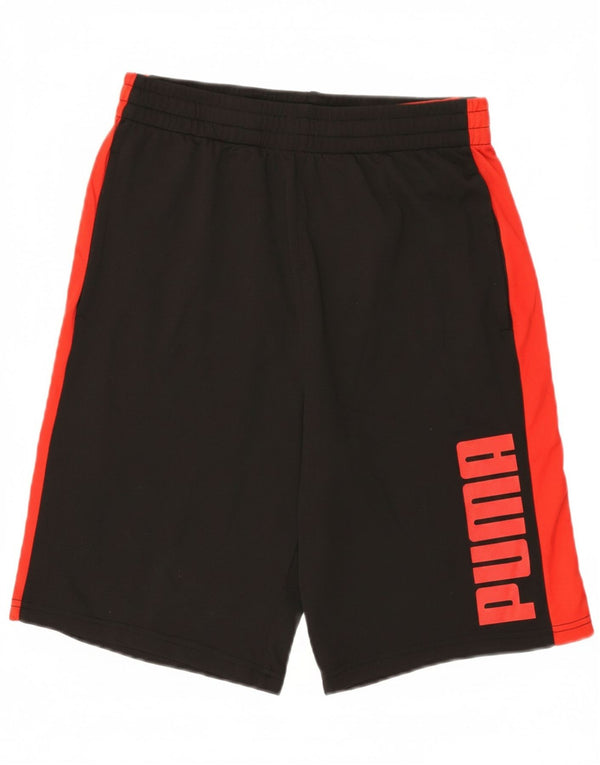 Puma Boys Graphic Sport Shorts 13-14 Years XL Black Colourblock Polyester
