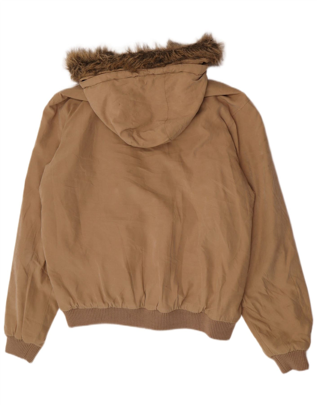 Slam Mens Hooded Bomber Windbreaker Jacket UK 42 XL Beige Polyester