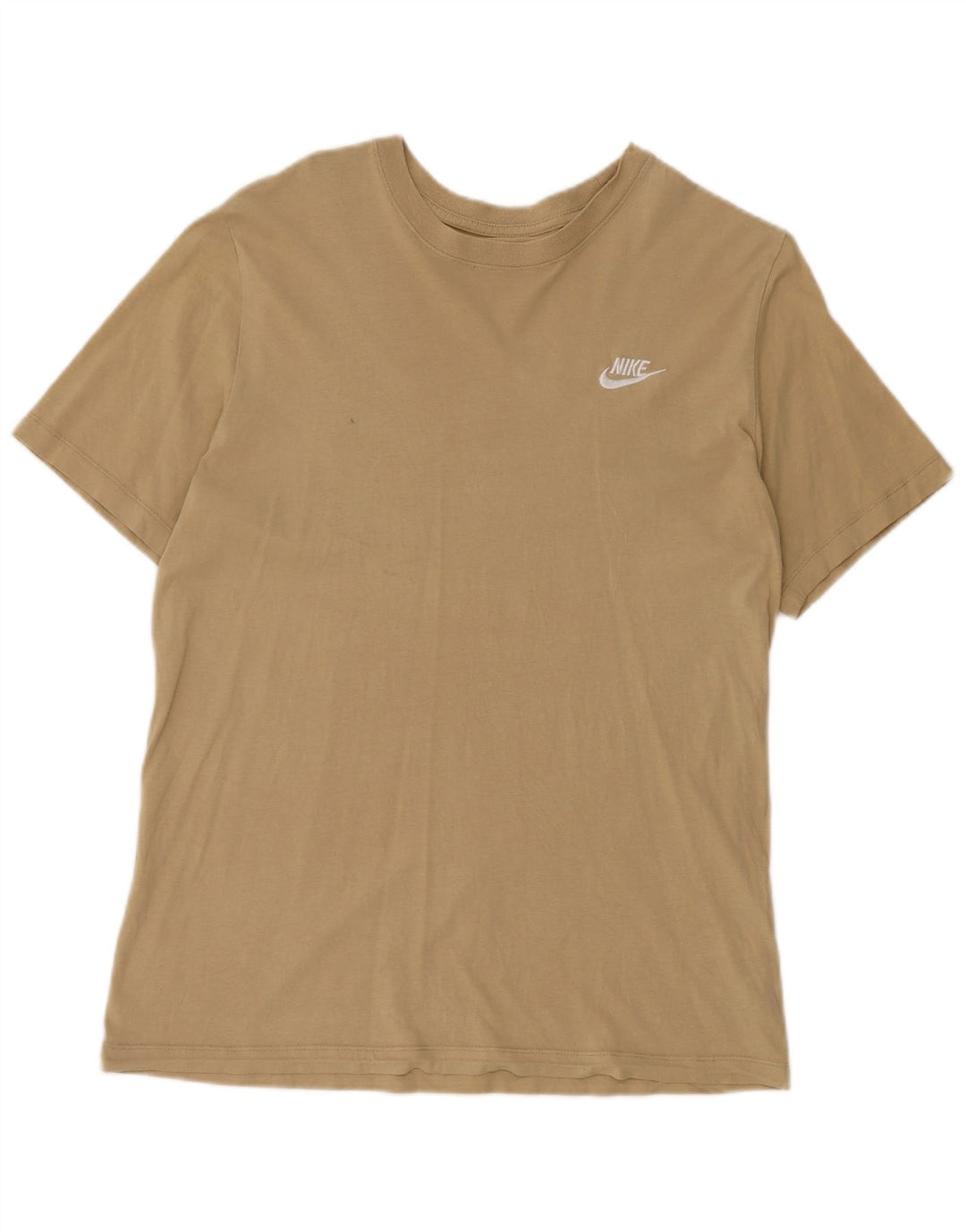 Nike Mens T-Shirt Top Medium Beige Cotton