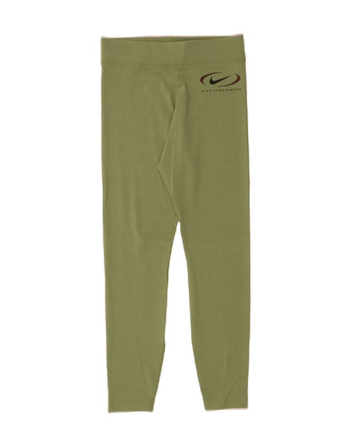 NIKE Womens Graphic Leggings UK 12 Medium  Green Cotton Vintage Nike and Second-Hand Nike from Messina Hembry 