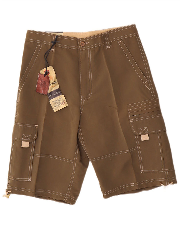 Blue Side Mens Cargo Shorts Medium W30  Khaki Polyester
