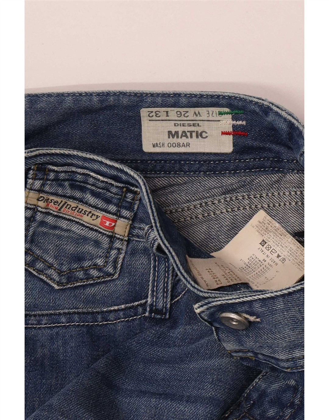 Diesel Womens Matic Distressed Slim Jeans W26 L32 Blue Cotton
