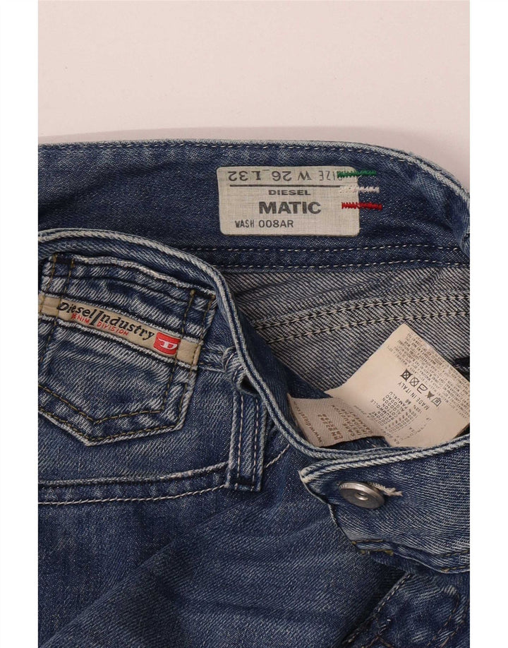 Diesel Womens Matic Distressed Slim Jeans W26 L32 Blue Cotton