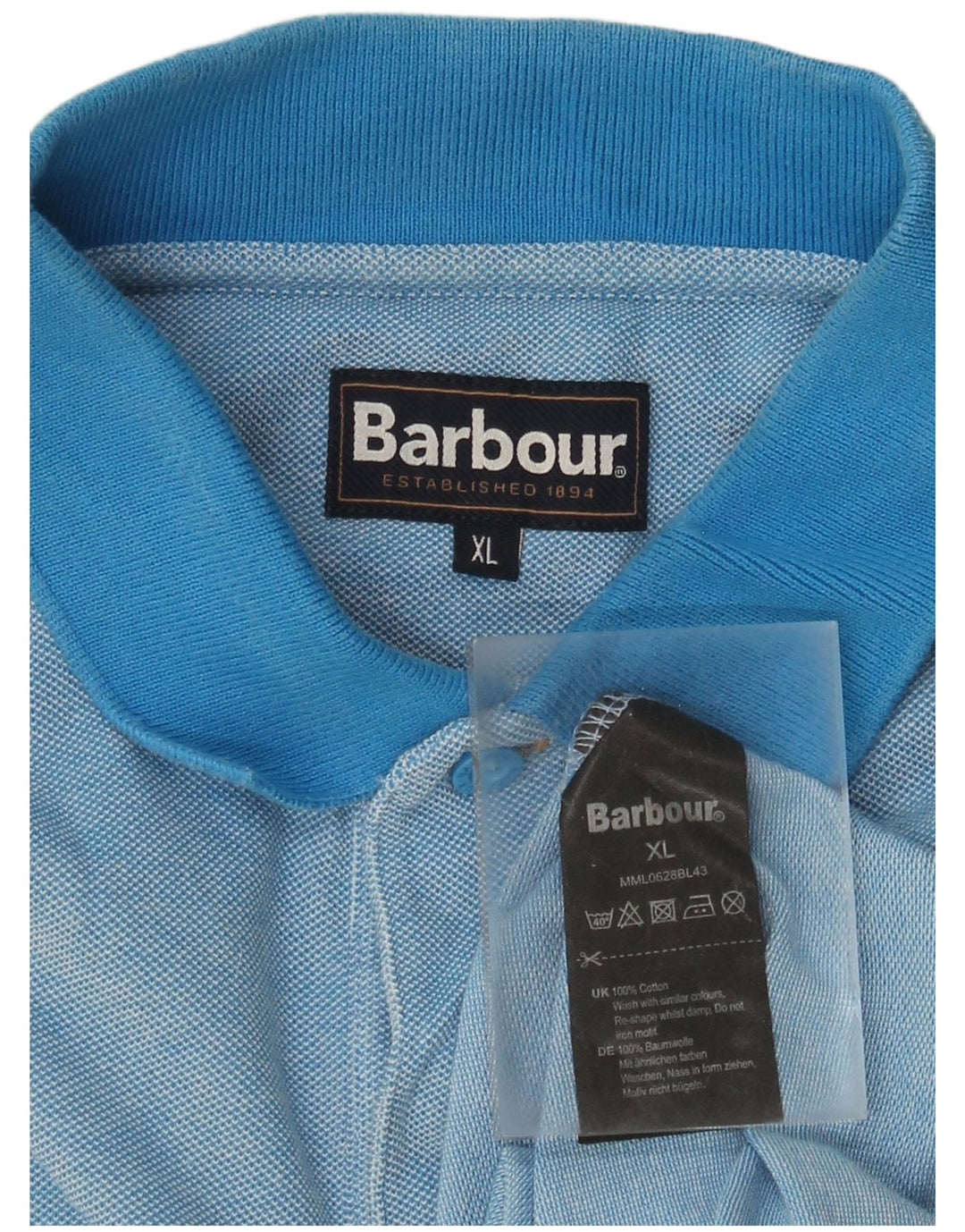 Barbour Mens Polo Shirt XL Blue Cotton